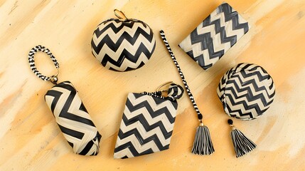 Poster - An eye-catching collection of black and white ornaments artfully arranged displaying contemporary print designs