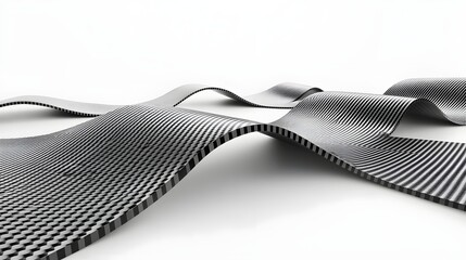 Poster - Striking abstract image featuring a dynamic waving pattern of carbon fiber textures representing strength innovation and modern industrial design