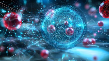 Poster - Surreal digital sphere representing the collision and convergence of alternate realities resulting in a complex warped scientific phenomenon