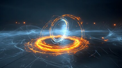 Leinwandbilder - Vibrant swirling energy vortex with glowing ethereal rings drawing objects into a captivating otherworldly realm of mystery and transformation