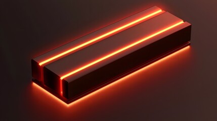 Poster - A striking red light casting an intriguing glow against a dark background in a futuristic snack branding concept visual