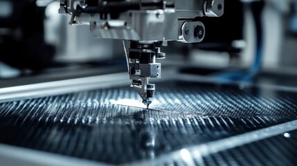 Poster - A robotic arm precisely works on a patterned carbon fiber surface