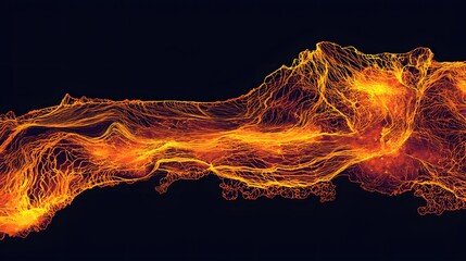 Poster - Fiery blaze erupting with intensity and heat creating a stunning display of flames and light in the darkness