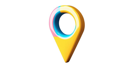 Poster - Colorful 3d location pin icon showing navigation and position on transparent background