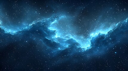 Poster - Breathtaking nebula space scene with quantum energy waves and mesmerizing luminescent glow in deep space