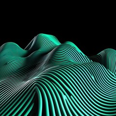 Poster - Captivating wave pattern in a surreal design forming an enchanting visual that transports you to another world