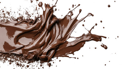 Poster - Delicious flowing melted chocolate splashing on transparent background