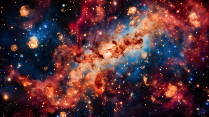 Poster - majestic nebula in the night sky filled with vibrant colors and cosmic clouds that inspire awe and w