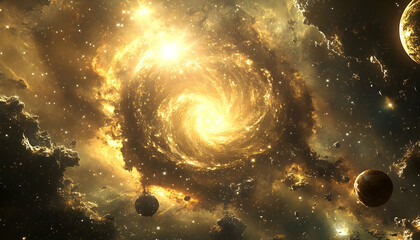 spectacular cosmic nebula and galaxy in a vast expanse of deep space