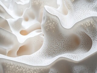 Poster - Abstract white porous material with flowing shapes and textures
