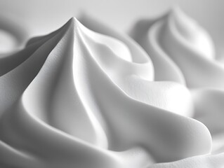 Poster - A close up view of smooth white swirls in macro