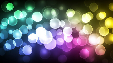 Wall Mural - colorful abstract background with vibrant bokeh lights and soft focus