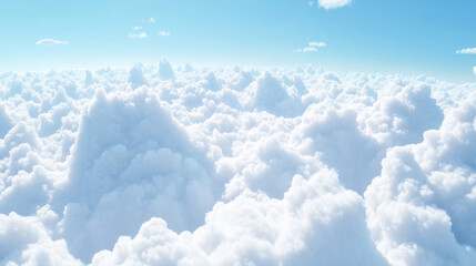Wall Mural - fluffy white clouds against bright blue sky create serene atmosphere