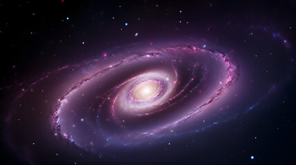 Poster - Stunning spiral galaxy captured during twilight hours illustrating the cosmic dance of stars and gas in an expansive universe beyond.