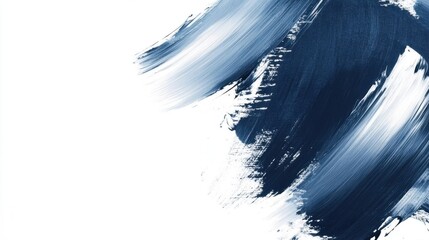 Poster - Dark Blue Paint Strokes Over White Background Creating Visual Texture