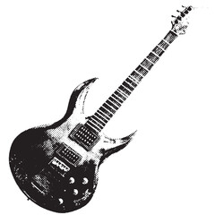 Poster - rock guitar halftone grunge vector design element