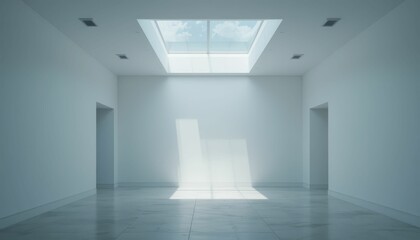 Poster - Bright Minimalist Interior with Skylight and Natural Light Effects