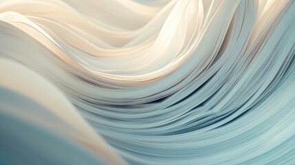 Poster - Curved and layered sheets of paper create abstract flowing shapes