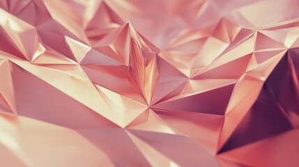 Poster - Abstract composition showing geometric shapes in shades of pink and gold
