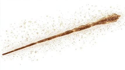 Poster - Abstract image of a brown dust trail or streak against a white background. The particles are dispersed, creating a dynamic effect.
