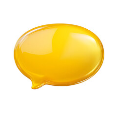 Aufkleber - A vibrant glossy yellow speech bubble with a smooth stylish design isolated on a clean white background