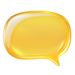 Fototapete - Striking yellow speech bubble with dynamic organic edges and a playful contemporary design displayed on a clean transparent background