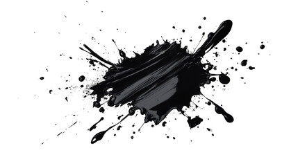 Poster - Black paint splashing on transparent background