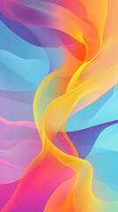 Poster - abstract colorful flowing wave pattern with blue and pink hues. modern art design