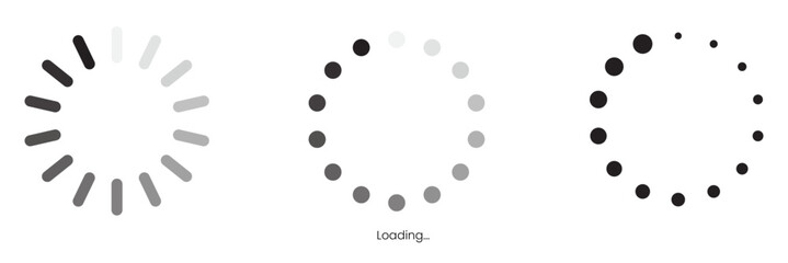Wall Mural - loading bar icons. set loading progress icon, circle loader collection.