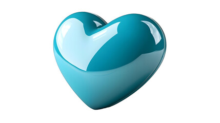 Poster - Glossy turquoise blue heart emblem with a crisp white electrocardiogram waveform representing life healthcare and wellness