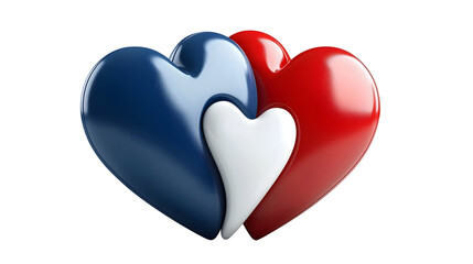 Aufkleber - A professional stylized blue and red heart shaped icon representing cardiology and healthcare featuring a prominent clean white ECG waveform or heartbeat graphic isolated on a transparent background