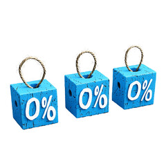 Fototapete - Three dimensional render of blue glossy discount price tags with bold white percentage symbols showcasing a modern promotional design for retail or commercial use