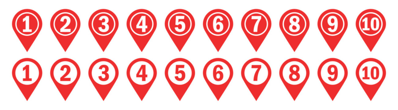 Set of Location pin icons. Modern map markers. Location mark icons. Map Marker. Vector illustration