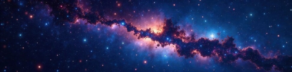 Celestial vastness with stars and galaxies in the dark sky, space, night sky, astronomy