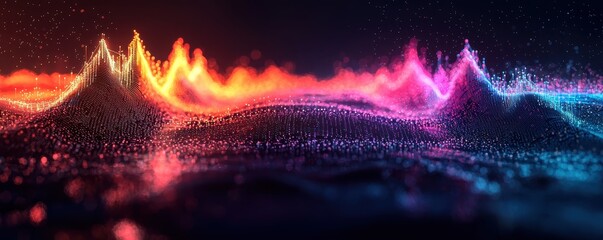 Poster - Artistic viewpoint on vibrant sound waves colorful abstract digital design