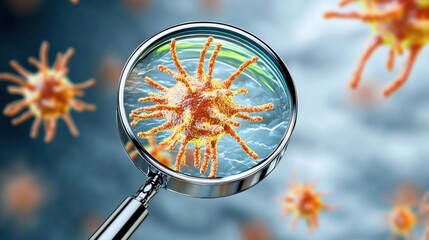 Poster - close up magnified view of various bacteria specimens captured under a powerful microscope showcasin