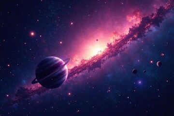 cosmic landscape of stars and planets in space , starry, cosmos, space