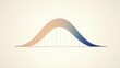 © Thanawat - A smooth, gradient normal distribution curve representing a statistical distribution, with vertical markers indicating data points.