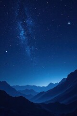 Wall Mural - Dark blue night sky with twinkling stars and planets, night sky, stars, universe
