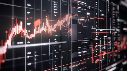Poster - Market analysis trends financial data visualization business insight digital environment close-up view technology impact
