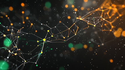Poster - Dynamic data visualization of digital networks abstract environment graphic design high-tech concept