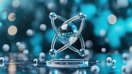 Poster - A striking transparent and futuristic crystal like structure symbolizing the captivating world of science technology and education