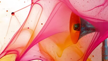 Poster - Colorful sound: An abstract representation of sound waves, showcasing a vibrant interplay of colors and textures. This eye-catching image evokes the essence of sound through a visual narrative.