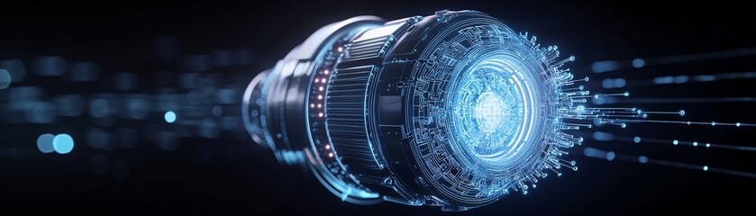 Poster - A colossal AI-driven spacecraft shaped like an intricate, evolving fractal, orbiting a hyper-dense neutron star, deep cosmic sci-fi vision