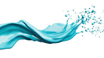 Poster - Splashing light blue paint on transparent background