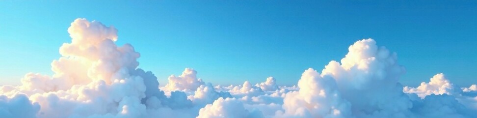 clouds suspended in mid-air against a deep blue sky, foggy, abstract background