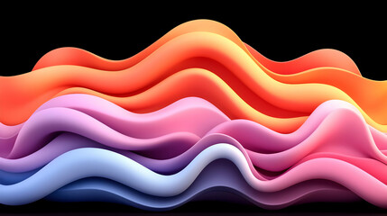 Poster - Abstract Colorful Gradient Wave Pattern on Dark Background