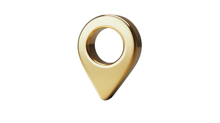 Fototapete - Golden location pin icon showing a specific place on transparent background