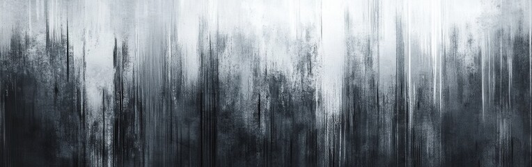 Poster - Elegant strokes create a muted gray abstract landscape with distinct vertical lines and soft textures for a calming atmosphere