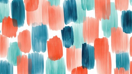 Poster - Abstract pencil strokes in coral and aqua create a vibrant background for artistic expression